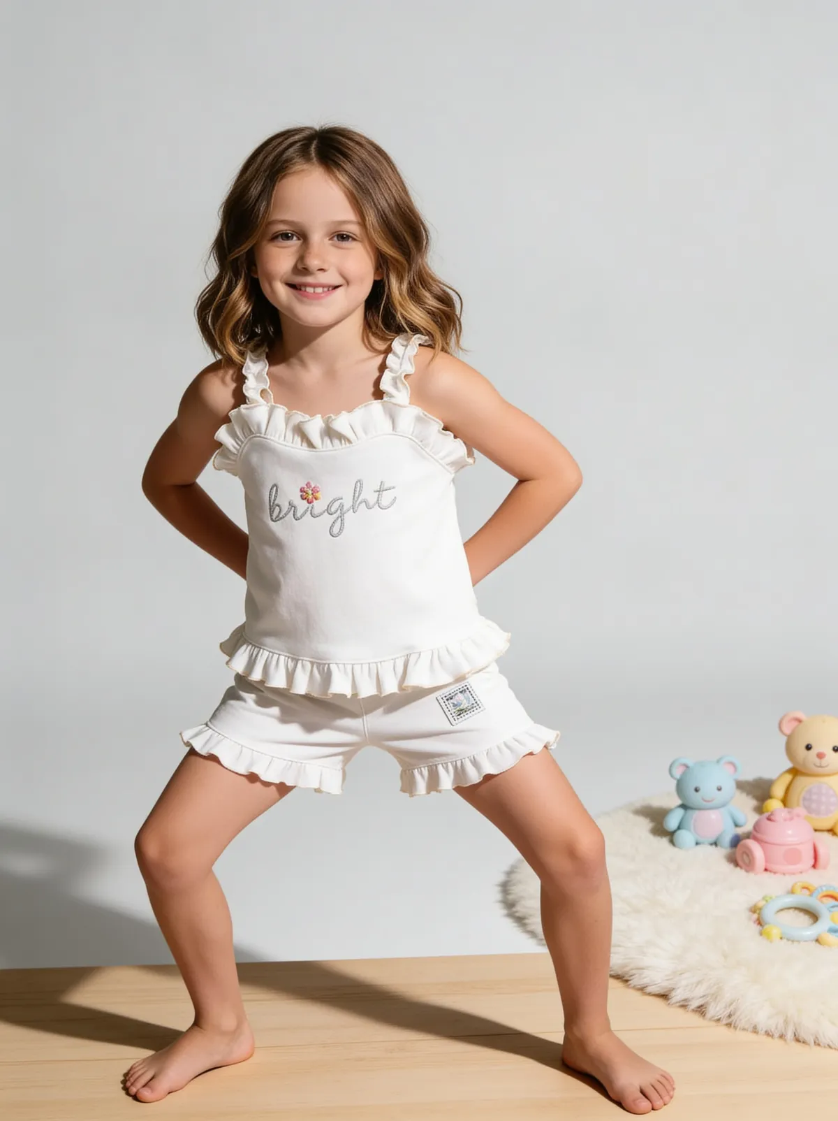 Same set, second on-model pose, after
