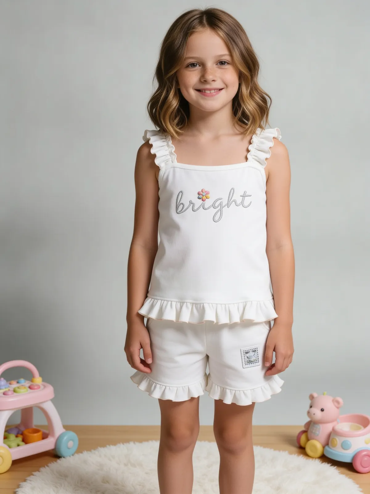 AI-generated fashion image of a garment worn by a model, with the original product details preserved