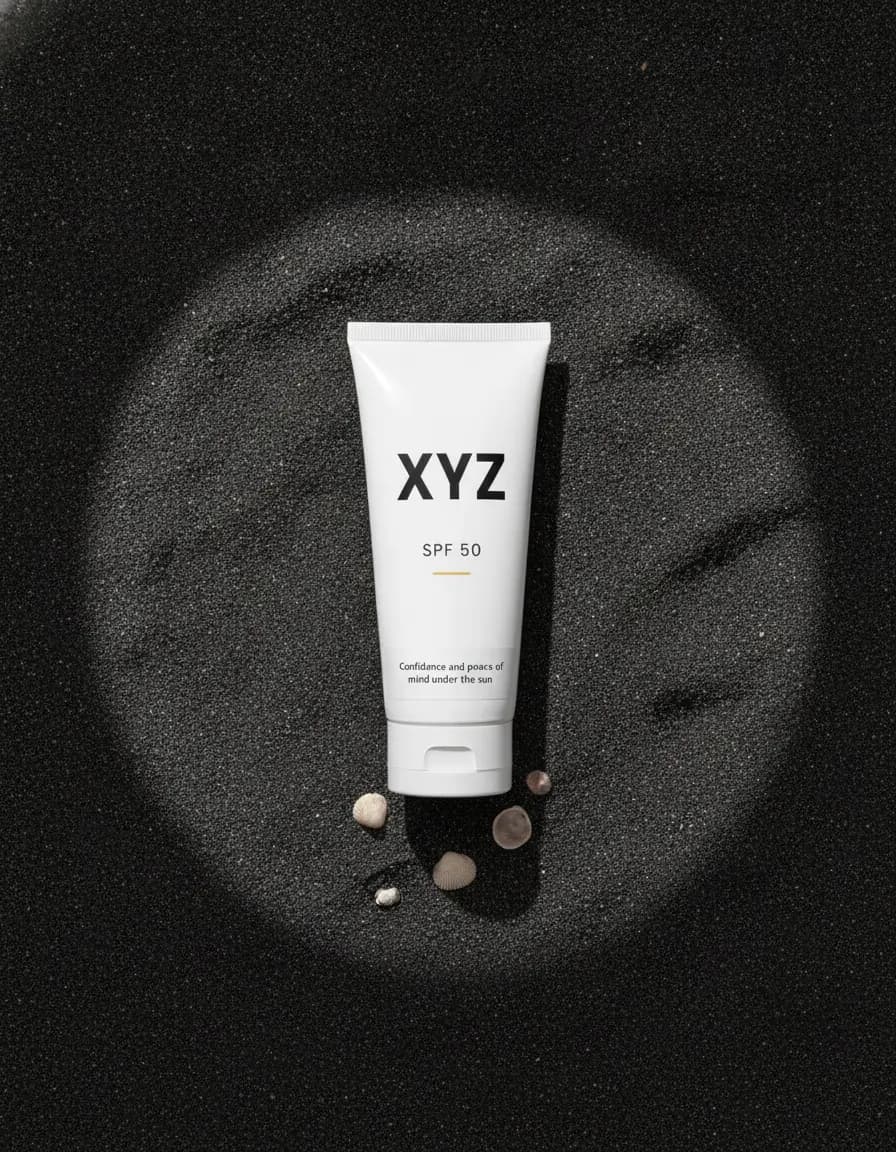 AI-generated beauty product image with shade-true colour and packaging detail preserved