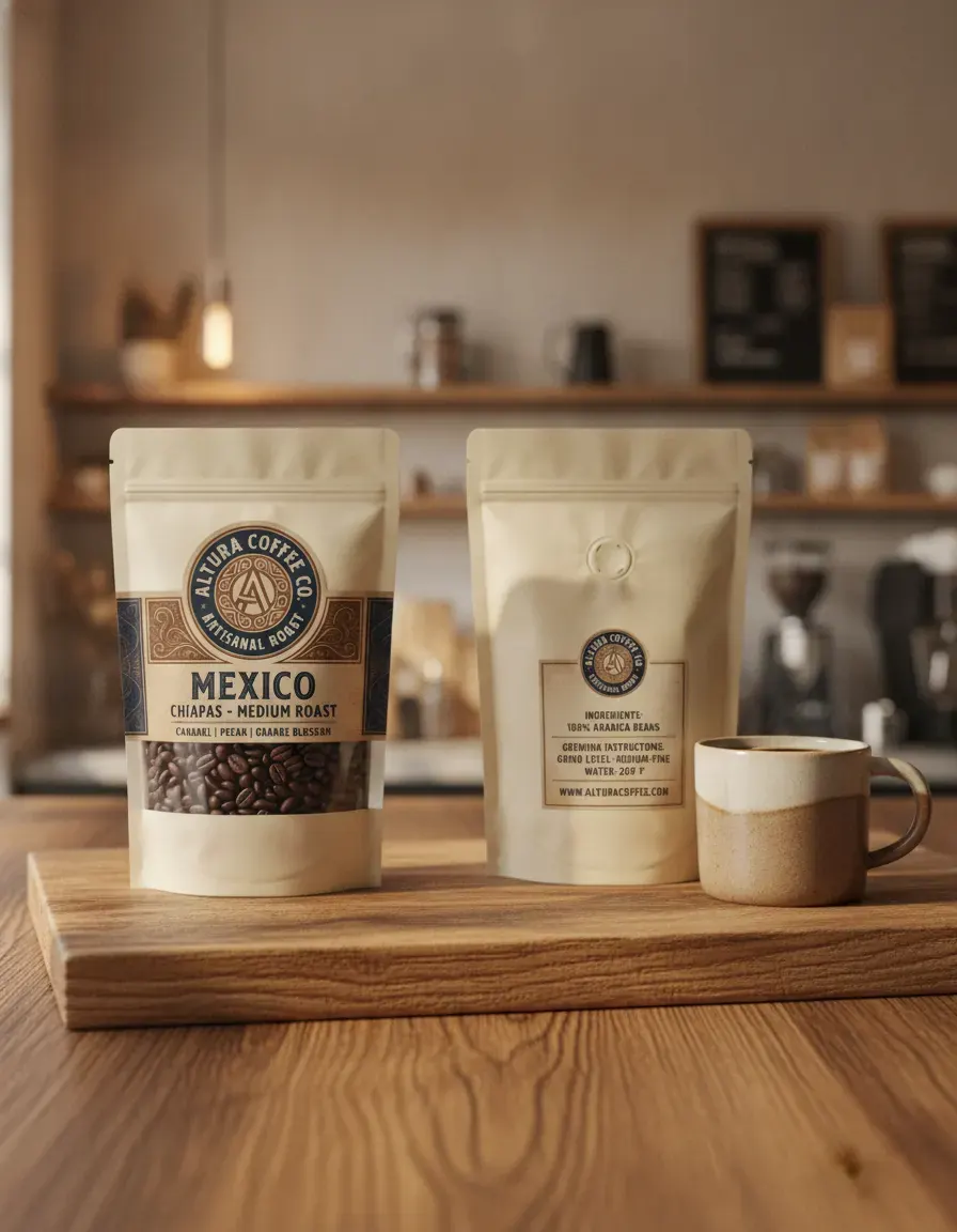 AI-generated packaged food product image with the label text kept legible