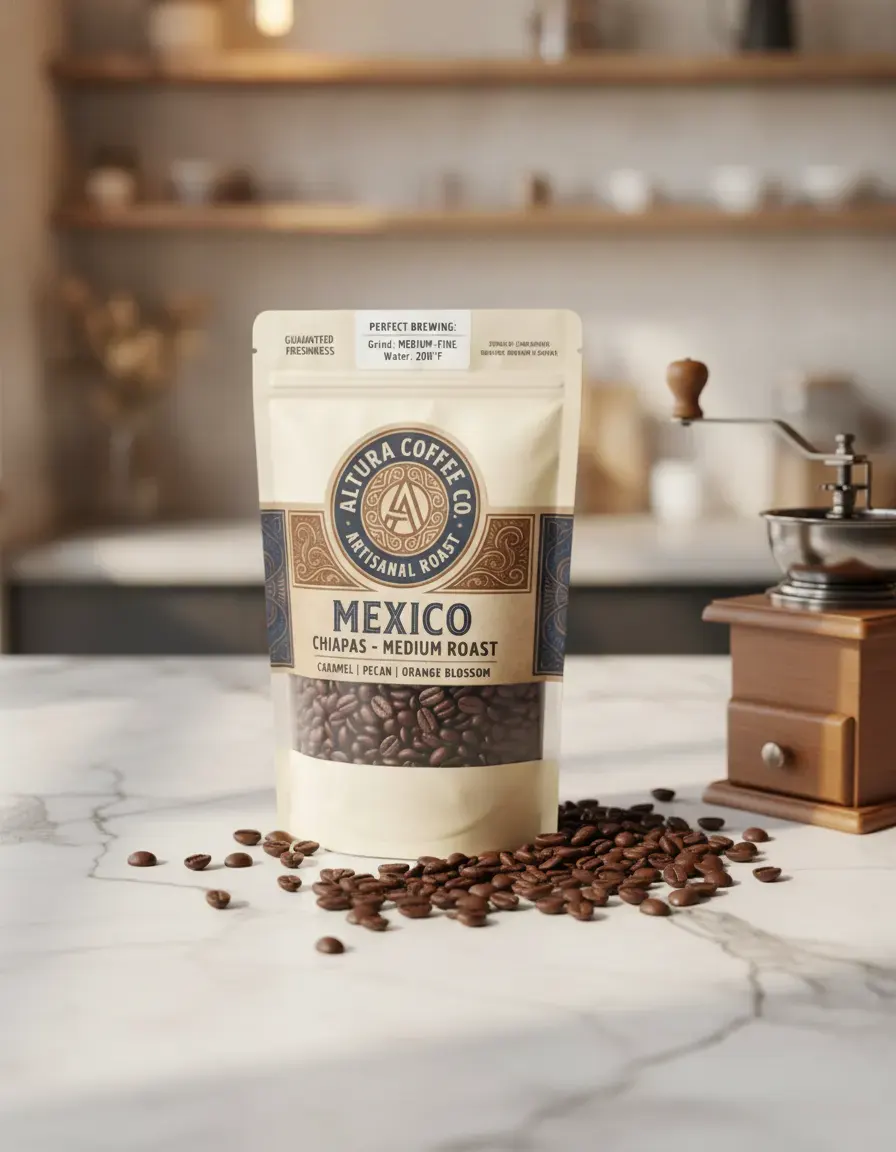 AI-generated packaged food product image with the label text kept legible