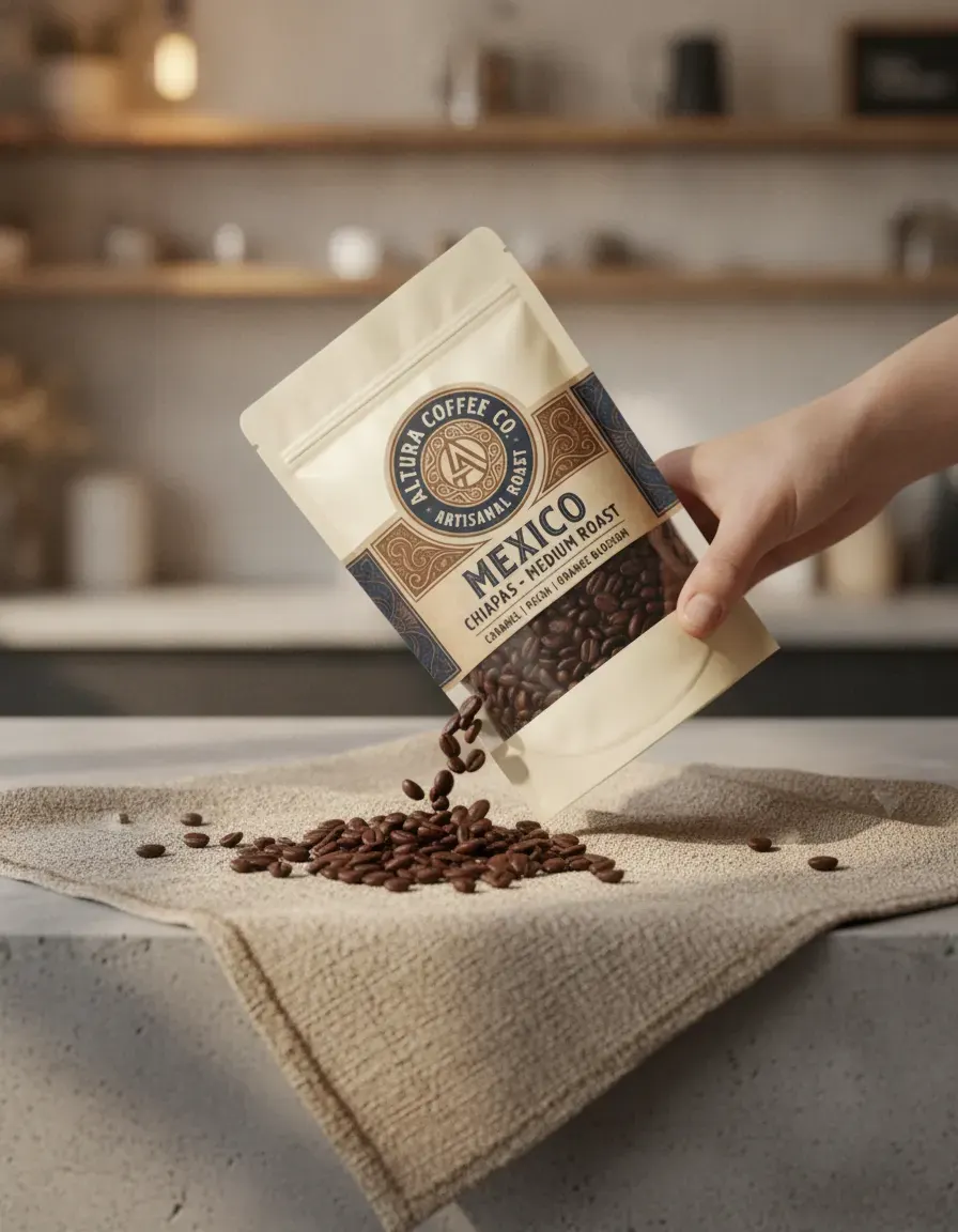 AI-generated packaged food product image with the label text kept legible